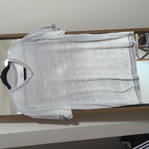 Lucky Brand Venice Burnout Distressed V-Neck Tee, Size L